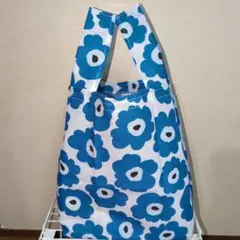 コンビニ袋風エコバッグ　北欧　フラワー柄