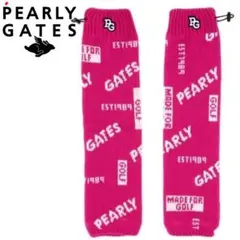 新品 パーリーゲイツ ロゴ刺繍 ジャガードデザイン レッグウォーマー ピンク