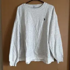 US.POLO.ASSNグレー 長袖 トレーナー レイヤードスタイル大きいサイズ