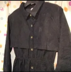 ワンピース　ブラック　コーデュロイ