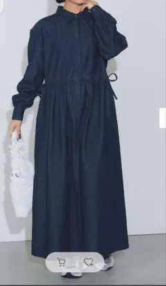 BEAMS HEART デニム ドロスト シャツワンピース