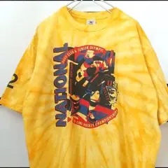 USA ホッケー Tシャツ ロゴプリント タイダイ XL ビッグシルエット 古着