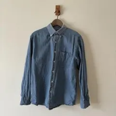 UNIQLO「デニムシャツ（ボタンダウンカラー・長袖）S 63_BLUE