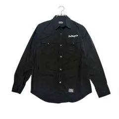 ✨綿100%✨ STOOGE&Co 【S】アウターシャツ 黒 長袖 刺繍 メンズ