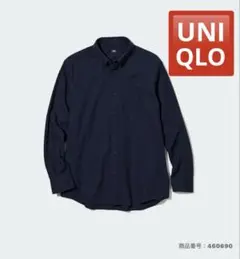 ユニクロ　フランネルシャツ　Mサイズ　ネイビー ボタンダウンシャツ
