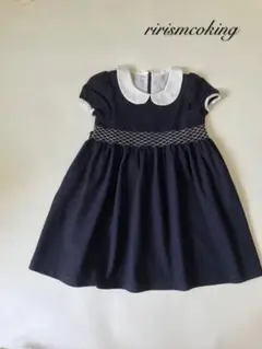 セール　ネイビー　スモッキング 刺繍　ワンピース　ファミリア　組曲　好き