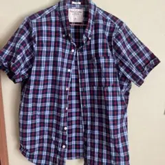 アバクロ　フィッチ　チェック　半袖　シャツ