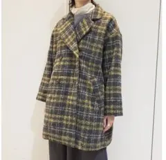 【ZAMPA】チェック柄ワイドPコート