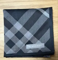【未使用】BURBERRY ハンカチ チェック柄　ブラック