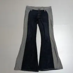DEE DEE 渋谷 ベルボトム フレアパンツ マルチストライプ 黒系 - メルカリ
