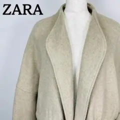 ZARA　ザラ　コート　ロング　白　ホワイト　ラップコート　ガウンコート　Mのサムネイル