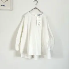 シーズンリーズン　新品　ハシゴレース　切り替え袖ボリュームプルオーバー　七分袖