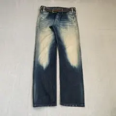 永*吉様 ボタンフライ　デニムパンツ　ブリーチ　ダメージ　クラッシュ　アメカジ