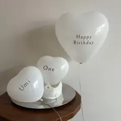 バースデーバルーン　飾り付け　ハート風船　名入れステッカー　インスタ　一歳