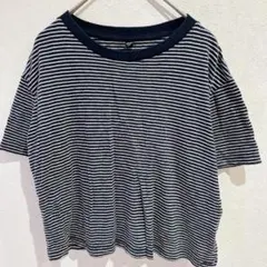 UNIQLO ユニクロ【Ｍ】ボーダーTシャツ 半袖 ネイビー