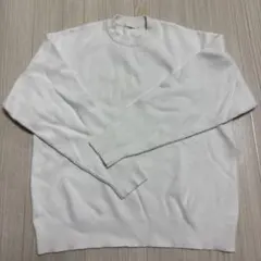 ホワイト 長袖 ニットセーター GU