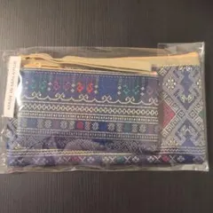 マレーシア製 ハンドメイドポーチ 2点セット