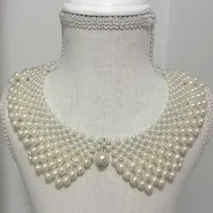 ネックレス 付け襟 パール ビーズ vintage