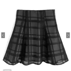 GRL インパン裏地付きチェック柄フレアミニスカート tu1028