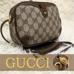 美品 レア オールドグッチ GG 金具 レザー ショルダーバッグ シェリーライン