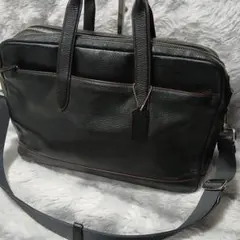 【良品】COACHコーチビジネスバックブリーフケース2層2way レザー