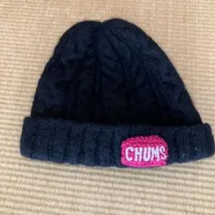 CHUMS 黒 ニット帽 ウール100% フリーサイズ