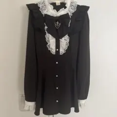 シークレットハニー アクセサリーリボンレースフリルセットアップ クロ