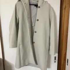 UNIQLOフード付き ロングコート アイボリー S