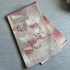 蝶文様 袋帯 ピンク系のサムネイル