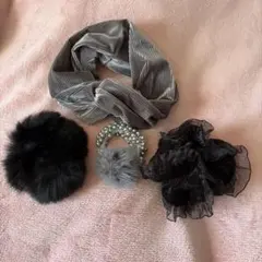 ヘアアクセサリーセット（グレー）