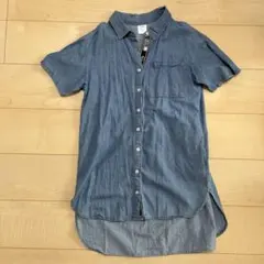 【美品】sue デニムブルー 半袖シャツワンピース 140のサムネイル