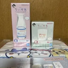 一番くじちいかわ　E賞 湯あがりグラス2種　H賞 タオル1枚のセット