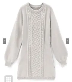 新品✨️GRL オフベージュケーブルニットミニワンピース♡