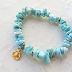 ラリマー ブレスレット パワーストーン コイン 14kgf 恋愛 結婚 開運