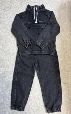 【SHEIN / キッズ】 デニムセットアップ（ブラック） サイズ：7Y 未使用