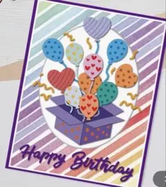 新品　Happy Birthday バルーン カッティングダイのサムネイル