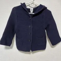 GAP ネイビー フード付きカーディガン 12-18ヶ月