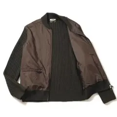 【美品】エルメス　ボンバー ジャケット　ナイロン&ニット切り替え　ブルゾン　XL