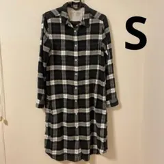無印良品 チェック柄 フランネルシャツワンピース Sサイズ