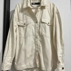 ZARA アイボリー シャツジャケット Sサイズ