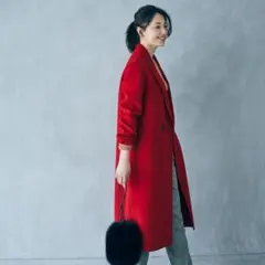 赤 ロングコート　Zara