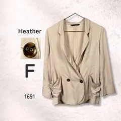 Heather ヘザー テーラードジャケット ベージュ F Y2K 春秋 ダブルのサムネイル