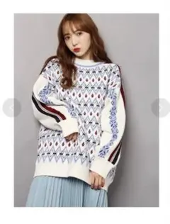 SNIDEL ノルディックニットプルオーバー ブラック　セーター　ニット