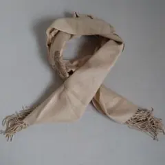 NATURALE BASICストールマフラー刺繍シルクカシミヤ川辺ベージュ