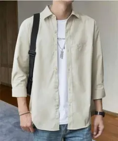 【希少4XL】Metakey 吸汗速乾 汗染み防止シャツ ベージュ日本2XL相当