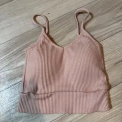 GRL リブ編みピンクキャミソール