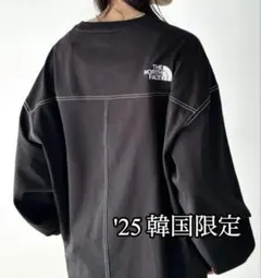 [한국 한정] THENORTHFACE 블랙 롱 T 브랜드 뉴 유니섹스 L