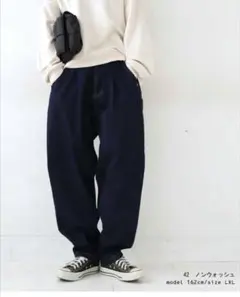 完売品　アンティカ　サーカスパンツ デニム LXL ノンウォッシュのサムネイル