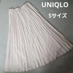 ユニクロ 　UNIQLO　シフォン　プリーツロングスカート♡　ピンク　Sサイズ