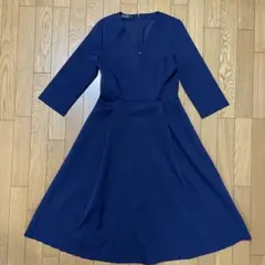 ロングワンピース 長袖 ネイビー